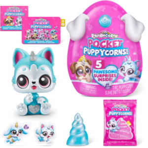 عروسک سورپرایزی رینبوکورنز RainBocoRns سری Pocket Puppycorns 5 سورپرایزی با شاخ آبی