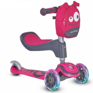 اسکوتر 3 در 1 SmarTrike با چرخ های چراغ دار مدل صورتی