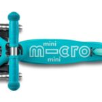 اسکوتر جمع شو مینی دلوکس Micro آبی با چرخ های چراغ دار, image 3