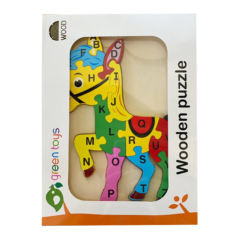پازل چوبی جاگذاری حروف انگلیسی طرح اسب کد 3180