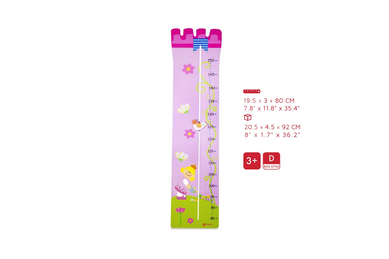 چارت قد چوبی فرشته Classic World مدل Princess Height Rod 2597