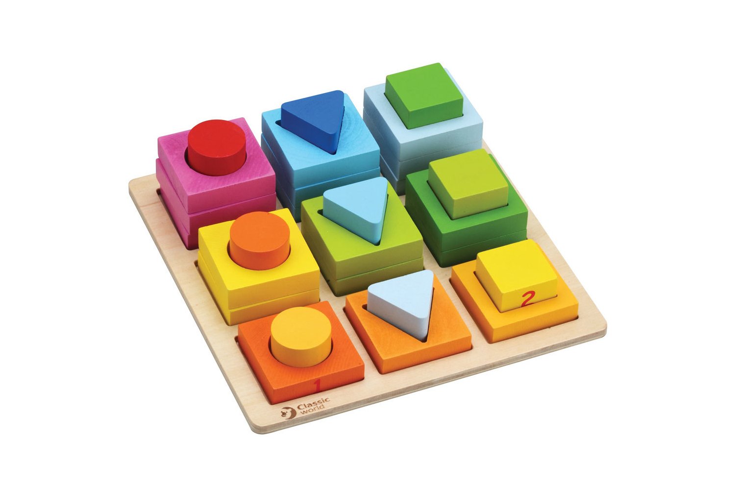 بلوک های هندسی چوبی classic World مدل geometric Blocks 3538