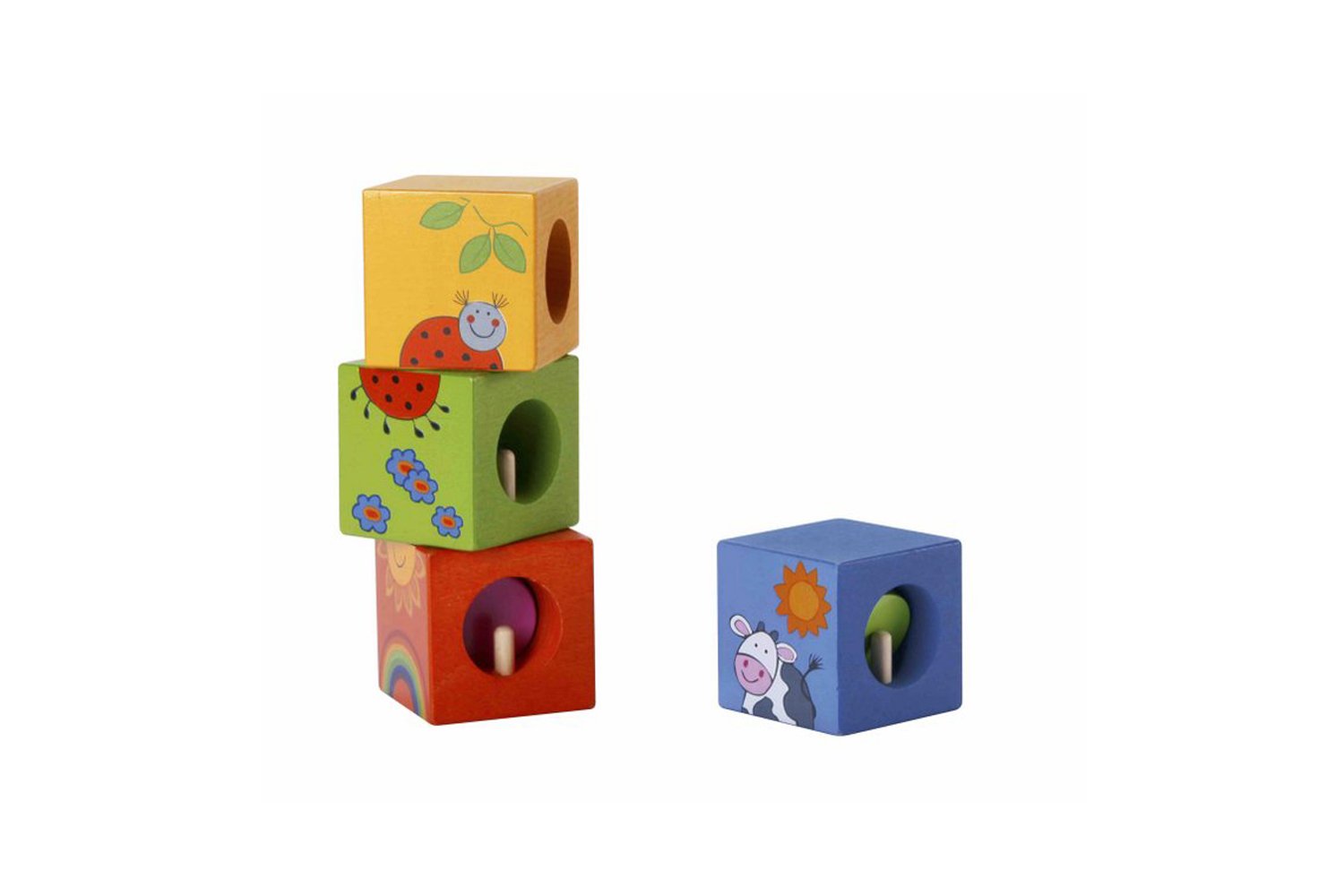 مکعب های زنگدار چوبی Classic World مدل Cubes with Puzzle 3522