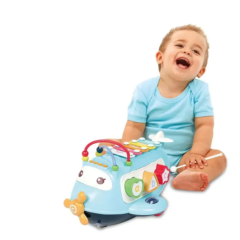 اسباب بازی آموزشی موزیکال مدل هواپیما آبی کد P/YL410A/AB