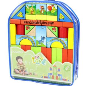 اسباب بازی بریکس چوبی کیفی40 قطعه برند Domesky
