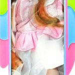 عروسک سیلیکونی هوشمند کد 239 - لباس صورتی دامن سفید