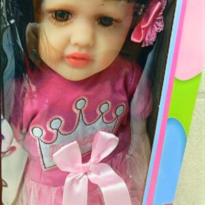 عروسک سیلیکونی هوشمند کد 239 – لباس صورتی تاج دار