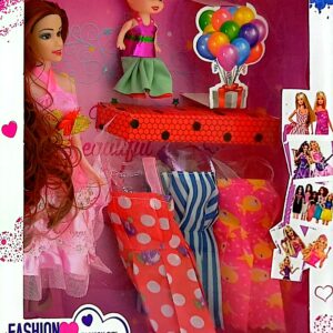عروسک باربی با بچه برند PT کد 9008