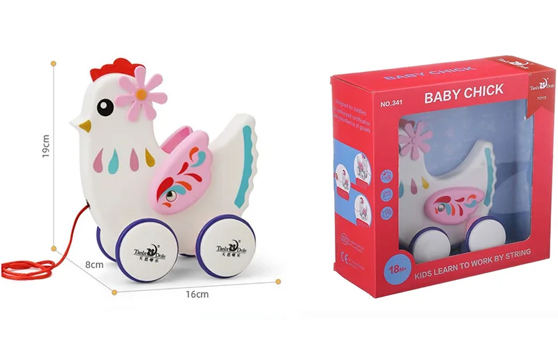 Chicken model thread puller toy