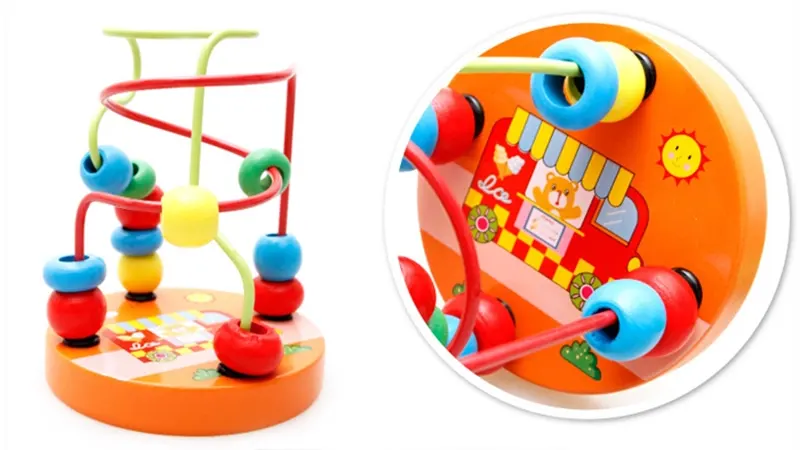 Wooden rod and nut toy