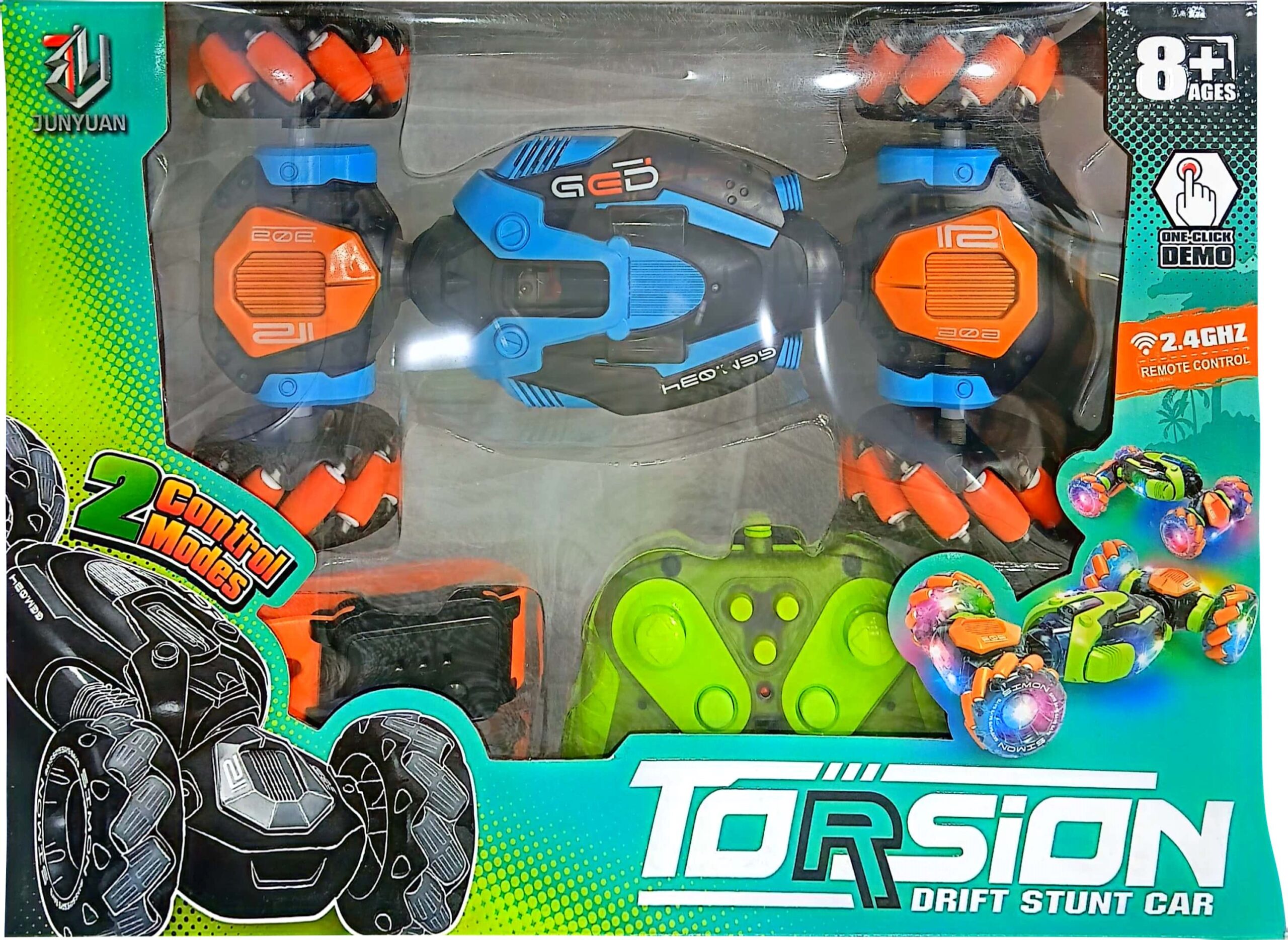 ماشین کنترلی چرخ کپسولی کد QX035 - آبی