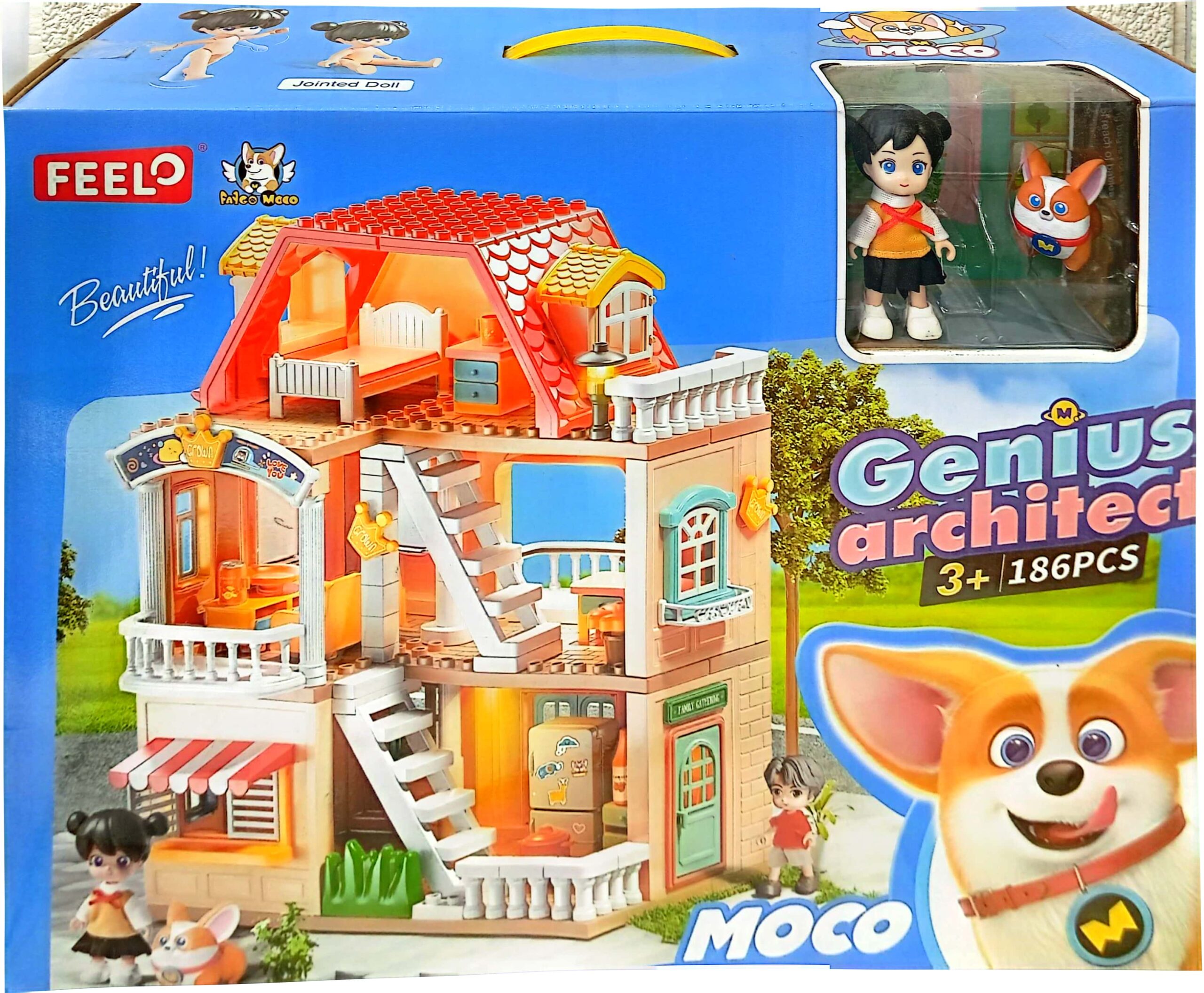 لگو خانه عروسکی 186 قطعه فلو - کد FEELO GENIUS ARCHITECT- 1801