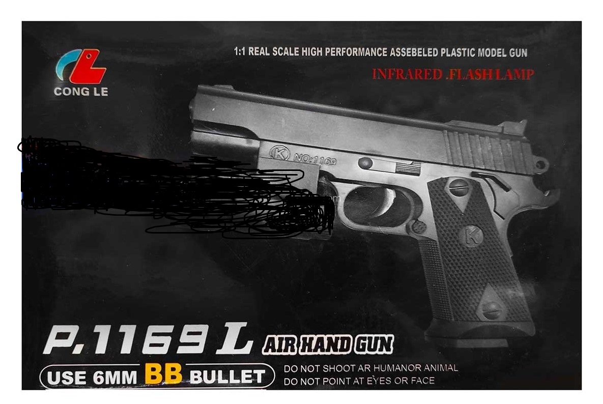 تفنگ اسباب بازی کلت بدون لیزر - کد P.1169L -مارکاتویز