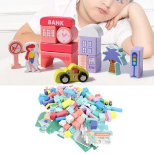 بلوک چوبی خانه سازی بریکس سطلی با صفحه بازی -کد 139-مارکاتویز