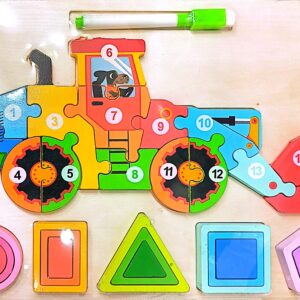 پازل اشکال چوبی وایت برددار دوطرفه - کد R106-مارکاتویز